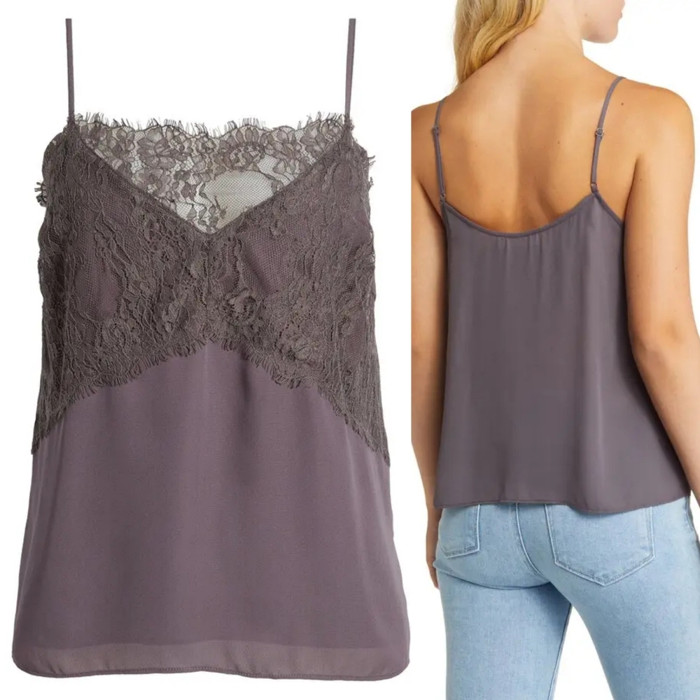 All In Favor Lace Camisole Smoke Gray S
